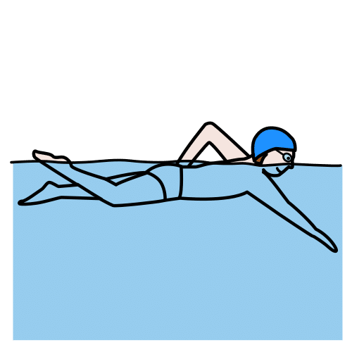 Pictograma en el que aparece una persona nadando