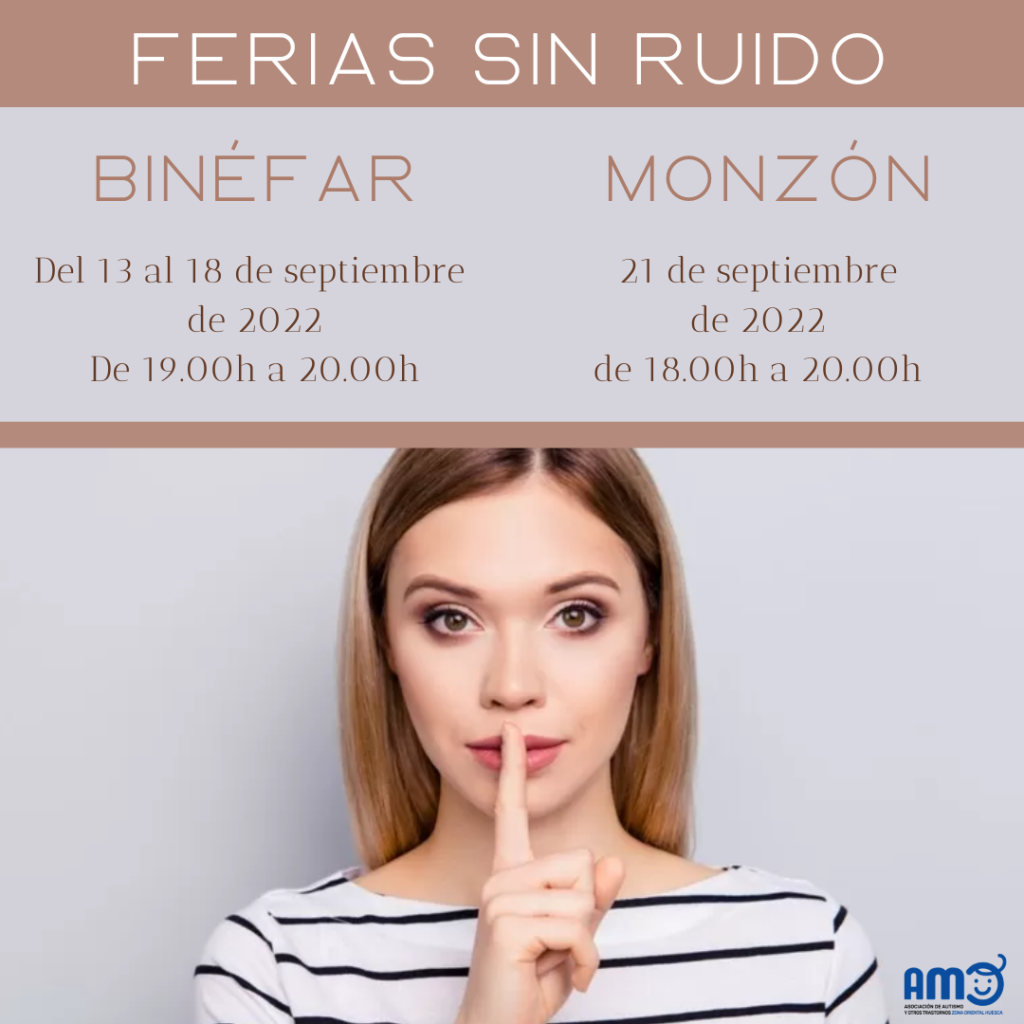 Cartel con horario de Ferias sin ruido Binéfar y Monzón