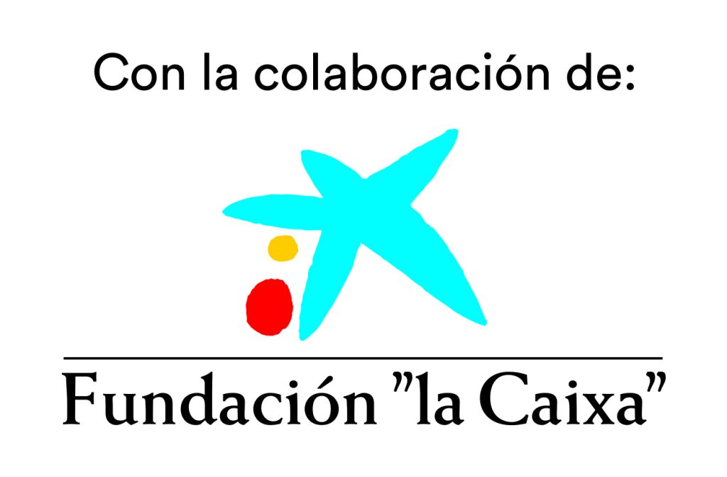 Texto: con la colaboración de, seguido del logotipo y título de la Fundación la Caixa